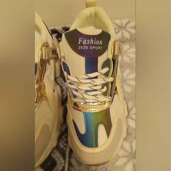 Women's shoes sneakers breathable fresh sponge cake sole round toe mesh - Picture 3 of 4